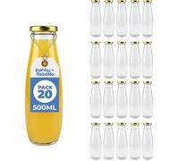 20 Bouteilles en Verre Vides de 500 ml- Bouteilles en verre pour jus, lait, barbecue, sauces - Idéales pour pique-niques
