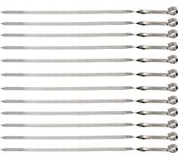 20 brochettes de kebab en acier inoxydable de 60 cm - De 2 mm d'épaisseur et 1,5 mm de largeur - Extra solides - Pour scampura, viande, mangal 12 Stück
