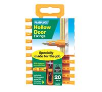 20 chevilles fixations en plastique pour porte creuse Plasplugs 6x23mm