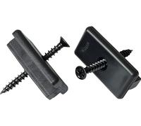 20 clips pour panneaux composites bois-plastique (WPC), 6 mm, en plastique, pour terrasses, fixation discrète, couleur noire