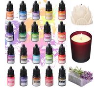 20 Couleurs Colorant Bougie, Pigments de Couleur pour Poudre de Coulée pour Fabrication Bougie, Kit Savon, Ciment, Résine Époxy, Plâtre de Béton, Très Concentré - 5 ml Chacun