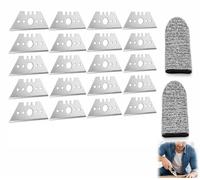20 couteaux de découpe en forme de trapèze, lame de rechange de 52 mm, universel pour les couteaux de loisirs créatifs et d'art, avec 2 protections anti-coupure