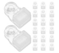 20 Ensemble Clips de Fixation en Plastique Transparent, sans perçage | Montage Facile et Discret, pour Verre de Miroir et Vitrines D’Armoire, avec Vis Incluses