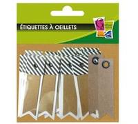 20 étiquettes kraft rayées Fanion + 20 étiquettes kraft Fanion - Graine Créative Multicolore G