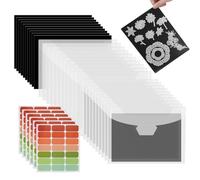 20 Feuille Magnétique Plaque Aimantée Adhésive Feuille Magnétique Adhésive | 0.5mm Feuille Aimantée, avec 20 Pochettes de Rangement et 6 Autocollants 7 Couleurs Parfait pour le Scrapbooking