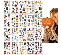 20 Feuilles Autocollants Décoratifs Pour Tatouages D'Halloween Autocollants Imperméables À Faire Soi-Même