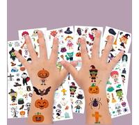 20 Feuilles Autocollants D'Halloween Espiègles Imperméables Citrouille Mignonne Tatouages Temporaires Amusants De Dessin Animé