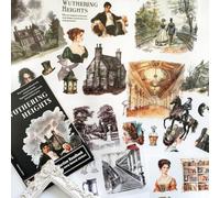 20 feuilles d'autocollants pour scrapbooking, accessoires de scrapbooking sur le thème des personnages littéraires classiques pour le journaling, convient pour le bullet journal, l'album photo