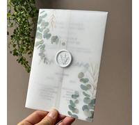 20 feuilles de papier kraft vert eucalyptus, convient pour les invitations de mariage 5x7 pouces, les invitations DIY, les enveloppes en papier kraft, les couvertures d'invitation Taille Unique,couver