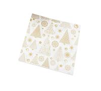 20 Feuilles Serviettes de Table Jetables Sapin de Noël Or, Fête | Pâte de Bois, Forte Absorption, Motif Arbre, pour Réunion, Décor Saisonnier, Format Pratique, Usage Repas