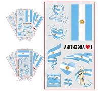 20 Feuilles Tatouage Temporaire Drapeau France - Tatouage Éphémère Imperméable pour Supporter de Football, Rugby, Tennis, JO 2026,Imperméable, pour Coupe du Monde et Événements Sportifs (Argentine)