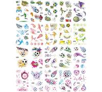 20 feuilles Tatouages Autocollants Pailletés Sur Le Thème Du Football Pour Les Clubs Sportifs, Les Carnavals Et Les Fêtes