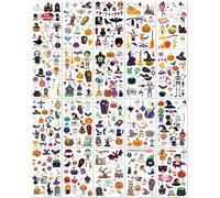 20 Feuilles Tatouages Temporaires D'Halloween Citrouilles Mignonnes Et Dessins Animés Amusants