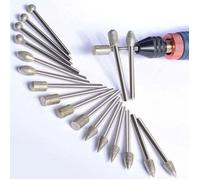 20 Fraises diamantées pour sculpture, kit polissage, tige 1/8"", pour gravure/meulage/polissage pierres/roches/gioielli/verre/ceram