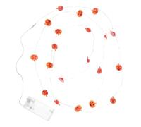 20 LED Guirlande Lumineuse LED Citrouille cuivre Halloween | Plastique Orange, Fil Souple à Façonner, 3V 2400K, Piles AA, Décor Porte et Porche