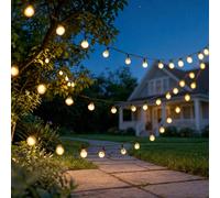 20 LED Guirlande Lumineuse Solaire, 196.85pouces Boule de Bulles Guirlande Lumineuse Féerique, Décoration Extérieure pour Jardin Patio, Panneau Solaire et Batterie Ni-MH 20 lumières,30 lumières,50 lum