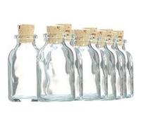 20 mini bouteilles en verre 6 cm avec bouchon liège - Graine Créative Transparent G
