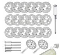 20 mini-disques de meulage diamantés avec mandrin de 22 mm, pour le travail du verre et de la céramique