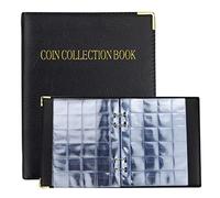 20 Pages 480 Pochettes Classeur Pieces de Monnaie Collection,et Chiffon d'Essuyage Argenté,Cuir Album Numismatique Collection de Pièces Album Numismatique Collection de Penny avec Couverture