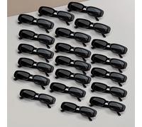 20 paires de lunettes de mode vintage rectangulaires petites pour femmes, lunettes de fête à monture épaisse carrée, paquet en vrac, convient aux femmes et aux filles PC
