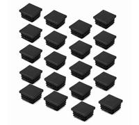 20 PCS 30 x 30 mm Bouchons à lamelles pour Tube carré, Noirs, avec Boîte de Rangement, Embouts en Plastique pour Pieds de Chaise, Table, Étagère, Mobilier et Profilés Métalliques