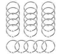 20 Pcs Anneaux de Livre en Métal, Anneaux de Reliure Lâches en Feuille d'argent, Anneaux de Connecteur, Classeur à Anneaux, Anneau à Pression de 25 mm, Anneaux de Reliure, Porte-clés Scolaire