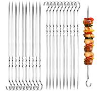 20 pcs Brochettes Barbecue, Brochettes à Viande Acier Inoxydable, BBQ Brochettes, Brochettes Métal Plat Brochettes,Légumes Pics à Brochettes, Pic a Brochette Inox, Kebab pour Brochettes Viande