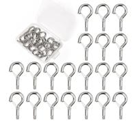 20 Pcs Crochets à Vis M5 avec Boucle à Ressort Vissable Crochet Filetage M5 | Acier Inoxydable|Empêche les Objets de Tomber|Installation Facile|pour Suspendu au Plafonds, Murs, Panneaux de Bois, Béton