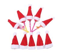20 Pcs Décorations De Noël Mini Chapeau De Noël De Noël Sucette Chapeau De Non-Tissé Chapeau De Noël 4 X 7cm