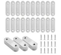 20 Pcs Equerre Plate Metal, Equerre Metal, Connecteurs Plats en Acier Inoxydable, Supports d'Angle Plats, Équerre de Fixation Droit Plats, Pattes d'assemblage pour Chaises Meubles Bois(60 x 15 mm)