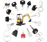 20 Pcs Jeu De Clés D'Allumage, Cle Universelle Accessoires Clef Passe Partout, Rechange e Contact avec Porte-clés, Universel pour Moteur, Pelles de Construction, Bulldozers, Tracteurs