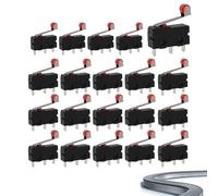 20 Pcs Micro Switch en Plastique 220V avec Levier à Rouleau SPDT | Micro Interrupteur de Fin de Course 1NO 1NC | Interrupteur Miniature 5A pour Électronique et Machines 3 polig，switch opener