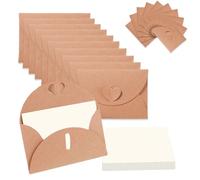 20 pcs Mini Enveloppes avec Blanc pour Dessiner Coeur Château Enveloppes Papier Kraft Cartes Vouchers à remplir soi-même Cartes à écrire pour Cartes Cadeaux DIY Graffiti
