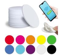 20 Pcs NFC Tag Sticker 30mm avec Gommettes Autocollantes Rondes Colorés, NTAG215 504 Octets- Carte NFC Programmables Tag NFC - Compatible avec iPhone Raccourcis iOS | Android | Homekit Switch Amiibo