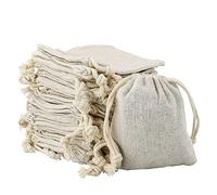 20 Pcs Sachets en Jute, Pochettes en Lin, Sac Cadeau Réutilisable, Toile de Jute Avec Cordon Rectangle pour Bijoux Cadeau Mariage (8*10cm)