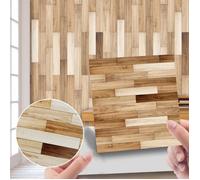 20 Pcs Stickers Carrelage 15x15cm Imperméable Adhesif Cuisine Salle de Bain Salon Carreaux Décor Mural Autocollants