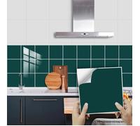 20 Pcs Vert Stickers Carreaux 15x15cm Cuisine Salle de bain Auto-adhésif Imperméable Décoration Murale Autocollants de Tuiles