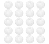 20 Petite Lanterne Papier Blanc 7.5cm Lampion Papier Exterieur pour Mariage | Tissu en Nylon, Mini, Blanc Suspension Boule Papier Lanternes Rond pour Noël Anniversaire Jardin Fête Exterieur