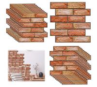 20 pièce Papier Peint 3d Brique Adhesif Mural, 30 X 30 cm Pierre Autocollant Mural, Dalle PVC Adhesive Murale, Panneaux Muraux 3d, Panneau Revetement Mural Decoratif