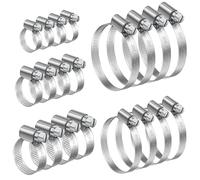 20 Pièces 10-50mm Collier Serrage Inox Set, Bolatus Collier de Serrage Métallique Réglables en Acier Inoxydable Convient Pour Tube A'automobiles, Piscine, Machine à Laver, Jardin