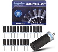 20 Pièces 240 Grains Tambour De Ponçage pour Dremel Outils Rotatifs, Manchons de Ponçage avec Tige de 1/8" pour Polissage et Ponçage