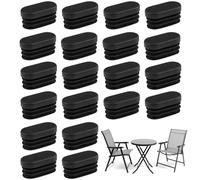 20 Pièces 35x18x19 mm Protection Pied de Chaise Ovale Plastique | Anti-Dérapant Embouts pour Pieds de Chaises, Réduction du Bruit Patin Chaise Jardin pour Tabourets de Forme Ovale