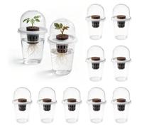 20 pièces/4 jeux - Pots de plantation hydroponiques, pots de plantation en plastique cylindriques transparents - Ensemble de plantation hydroponique, tasses hydroponiques à haute transparence, transpa