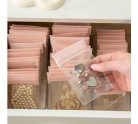 20 pièces/40 pièces/100 pièces Sacs à fermeture éclair transparents en PVC anti-oxydation, sacs en plastique de 46 jauges pour l'emballage de bijoux, bagues et accessoires, pochettes de rangement pour