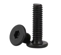 20 pièces-500 pièces CM 304 acier inoxydable noir Ultra mince Super bas plat vis à tête de plaquette M1.4 .6 M2 .5 M3 M4 M5 M6 M8 M10 M12(X35mm,M6 100pcs)