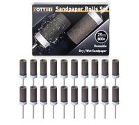 20 Pièces 800 Grains Tambours de Ponçage pour Outil Rotatif Dremel, Manchons de Ponçage avec Tige de 1/8" pour Polissage et ponçage du métal