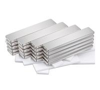 20 Pièces Aimants Néodyme Rectangulaires Aimants Puissants Aimants Aimant Frigo 50x10x3mm avec Film Adhésif, Aimants AdhéSifs pour Réfrigérateur, Cuisine, Bureau, Tableau Blanc