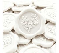 20 pièces Autocollants de cachet de cire blanche d'eucalyptus, convient pour les cadeaux, les invitations de mariage, le scellage d'enveloppes Taille UniquePolychlorures de vinyle