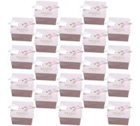 20 Pièces Boîte de Bonbons Rose pour Mariage, Papier Satin | Emballage pour Petites Douceurs, Fêtes de Mariage et Réception, Style Européen, Format Carré, Rose