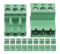 20 Pièces Bornier de Jonction Femelle à Vis 5,08mm en Cuivre Vert | Installation Facile, Format Compact, Applications de Mise à Terre, Plastique et Laiton Nickelé